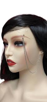 Eyebrow Jewelry With Chain , Eyebrow Ring, Eyebrow Barbell, Eyebrow Bar,  Curved Piercing Jewelry