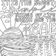 Printable positive vibes aesthetics coloring page. Sweet Simple Things Positive Mindset Nature Camping Coloring Page Printable