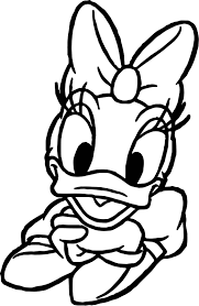 Cool Daisy Duck Girl Front View Coloring Page Daisy Duck Disney Coloring Pages Cute Coloring Pages