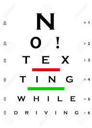 No Texting While Driving Eye Chart