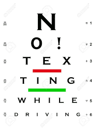 no texting while driving eye chart