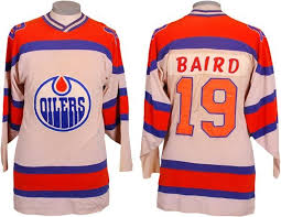 Oilers alumni, oilers heritage, jets heritage, jets alumni jerseys. 1972 73 Ken Baird Alberta Oilers Wha Game Worn Jersey