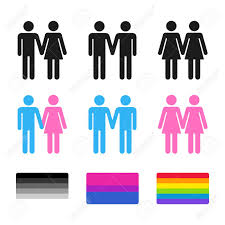 A pride flag typically refers to any flag that represents a segment or part of the lgbt community. Heterosexual And Homosexual Couple Symbols With Pride Flags Royalty Free Cliparts Vectors And Stock Illustration Image 57057381