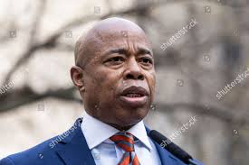 Mayor Eric Adams Speaks During Press Foto de stock de contenido editorial