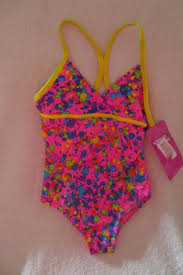 Speedo Girl Swimming Suit One Piece Size 6 Multi Neon Colors