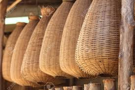 It could be used as a decorator piece. Wicker For Fish Shaped Like A Narrow Mouth Basket Like A Clay Stock Photo Picture And Royalty Free Image Image 130110774