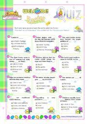 Our free printable easter quiz questions (with answers of course) gives you ten trivia, biblical and general knowledge questions all themed on easter traditions and history including quiz questions on chocolate eggs and the easter bunny. Easter Quiz Esl Worksheet By Brainteaser