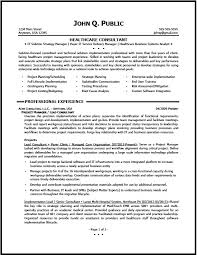 healthcare consultant resume sample