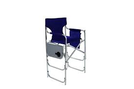 This folding directors chair is 47 tall, placing you at eye level with your customers. Aluminum Frame Tall Metal Director S Chair With Side Table By Trademark Innovations Blue