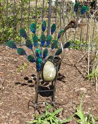 Metal Rock Rocking Peacock Yard Garden Ornament Mtpcm001 Welding Art Welding Art Projects Metal Art Welded