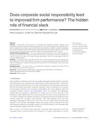 Loading…… a corporate service provider. Pdf Does Corporate Social Responsibility Lead To Improved Firm Performance The Hidden Role Of Financial Slack
