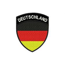 La bandera en alemania es utilizada casi solo por las autoridades oficiales en ocasiones especiales o. Parche Bordado Bandera Alemania Escudo 7 X 6 Cm Parches Y Bordados