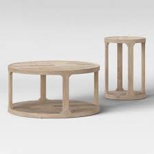 Castalia Round Accent Table Natural Wood Threshold Natural Wood Coffee Table Wood Accent Table Round Accent Table