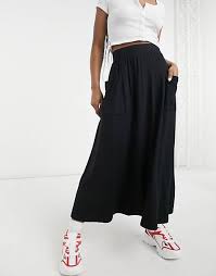 $51.00 $36.00 (30% off) black linen look tiered maxi skirt. High Waist Skirts Women S Denim Skirts Maxi Skirts And Mini Skirts Asos