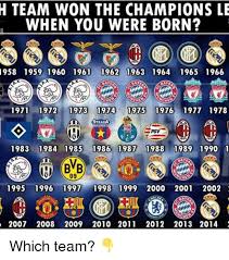 In old english, the was spelled and pronounced ye. H Team Won The Champions Le When You Were Born 1958 1959 1960 1961 1962 1963 1964 1965 1966 1971 1972 1973 1974 1975 1976 1977 1978 Teaua 1983 1984 1985 1986 1987 1988 1989 1990 1 Bvb 1995 1996 1997 1998 1999 2000 2001 2002 2007 2008 2009 2010 2011