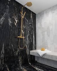 Black And Gold Marble Tiles Shower Inspo Black Marble With Gold Accent Black Marble Bathroom White Marble Bathrooms Bathroom Design Black