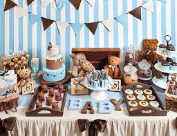 Blue And Brown Teddy Bears Baby Shower Teddy Bear Baby Shower Catch My Party Baby Shower Sweets Bear Baby Shower Theme Baby Shower Dessert Table