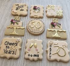 Kelly S Anniversary Cookies In 2020 50th Anniversary Cookies 50th Anniversary Cakes 50th Wedding Anniversary Cakes