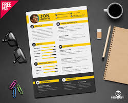 Download Creative Resume Template Free Psd Psddaddy Com