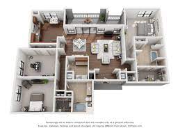 Pin On 2 Bed 2 Bath Nook 3d Floor Plan