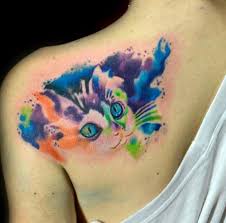 These cat tattoos are dedicated to those swanky little fuzz balls; Simple Cat Watercolor Tattoo Novocom Top