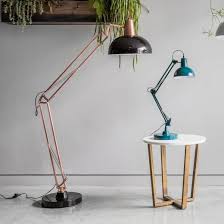 Aldwych Retro Giant Hinged Floor Lamp Black And Copper Swing Arm Floor Lamp Oversized Floor Lamp Bronze Floor Lamp