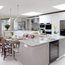 Sleek Grey Kitchen Modern Kitchen Design Ideas Kitchen Housetohome Co Uk Kitchen Seating Home Kitchens Kitchen Layout