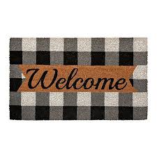 Black And White Buffalo Plaid Outdoor Rug Black And White Buffalo Check Welcome Mat Kirklands Buffalo Plaid Decor Plaid Decor Door Mat