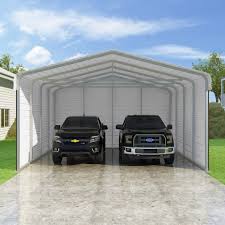 Get free delivery and free installation! Versatube 3 Sided 20x20x10 Classic Steel Carport Kit C3e020200100