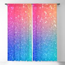Glitter Rainbow Mermaid Sparkle Ombre Blackout Curtain By Sharonmau Society6