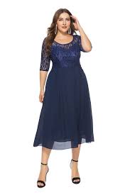 Elegant Big Girl Plus Size Woman Formal Casual Evening Party Stitching Dress Xl Chiffon Lace Dress Chiffon Midi Dress Plus Size Dresses