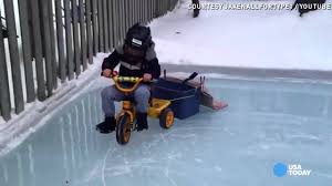 Zamboni Kid Won T Stand For Scratched Up Ice Rink Youtube