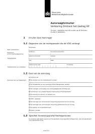 Aanvraagformulier Vog Rechtspersoon Niwo