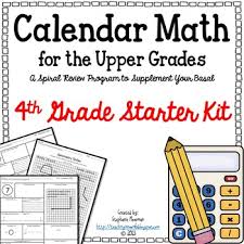Calendar Math For The Upper Grades 4th Grade Starter Kit Calendar Math Math Pages Math