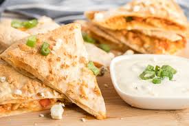 Working one at a time, transfer a quesadilla to the skillet. Sheet Pan Buffalo Chicken Quesadillas Tastes Of Homemade