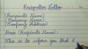 Write Simple Resignation Letter Resignation Letter In English Youtube
