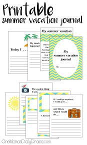 Printable Summer Vacation Journal For Kids Writing Fun Kids Travel Journal Writing Prompts For Kids Vacation Journal