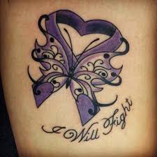 I Will Fight Crohns Cancer Ribbon Tattoos Fibromyalgia Tattoo Purple Ribbon Tattoos