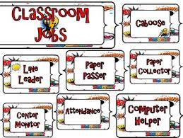 comic classroom job chart