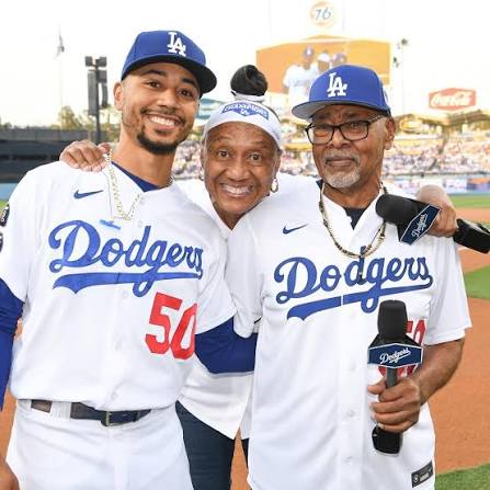 My Mom & Dad announced “IT'S TIME FOR DODGERS BASEBALL”, and while they're proud of me, I'm proud to be their son! #ImNothingWithoutGodandFamily #MyJerseyNight