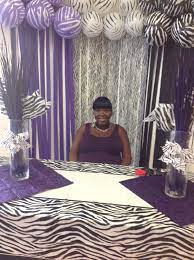 Zebra Amp Purple Decor I Did For A Baby Shower Baby Shower Gender Reveal Army Birthday Parties Zebra Birthday Decorations
