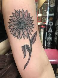 Minnesota Ink Sunflower Tattoo Black And White Sunflower Tattoo Small Black Tattoos Sunflower Tattoo