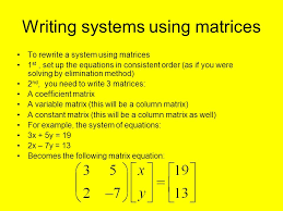 Cramer's rule is straightforward, following a pattern consistent with cramer's rule for 2 × 2 matrices. 4 8 Using Matrices To Solve Systems 2 Variable Systems By Hand 3 Or More Variables Using Calculator Ppt Download