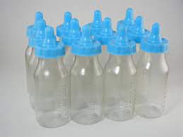12 Blue Baby Shower Bottles For Boy Baby Shower Favors Cake Top Decoration Candy Container 4 5 Baby Boy Shower Favors Baby Shower Bottle Baby Shower Diy