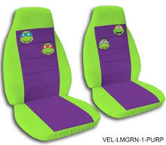 2 Tmnt Lime Green And Purple Seat Covers Purple Seat Covers Seat Covers Car Accessories