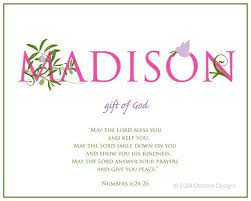 Madison Name Art Canvas With Name Meaning And Scripture Verse 16x20 Wall Art Baby Name Meaning In 2021 Names With Meaning Madison Name Hebrew Baby Names