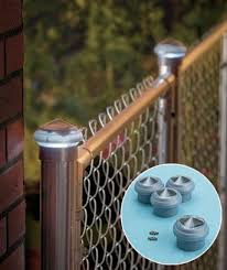 Solar round post cap lights. Set Of 4 Chain Link Solar Post Caps Solar Post Caps Backyard Lighting Chain Link Fence