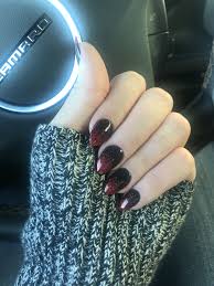 Almond Black And Red Ombre Nails Ombre Red And Black Sparkling Nails Dip Powder Real Nails Coffin Almond Almondnails Powder Nails Dip Powder Nails Almond Nails Designs