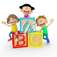 Iclipart 3d Clip Art Illustration Of Kids With Abc Cubes Looking Happy Clipart Illustration Education 3d Education Clipart Clip Art Illustration Art