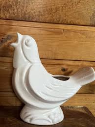 MCCOY POTTERY VINTAGE 1940's Turquoise Green Bird Pitcher Art Deco Mid  Centry 6" $31.00